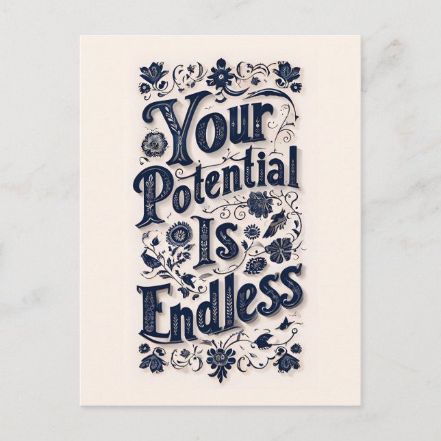 Postal Su Potencial Es Un Fondo Beige Interminable (Anverso)