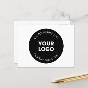 Postal Su propio logotipo empresarial cargado con texto e