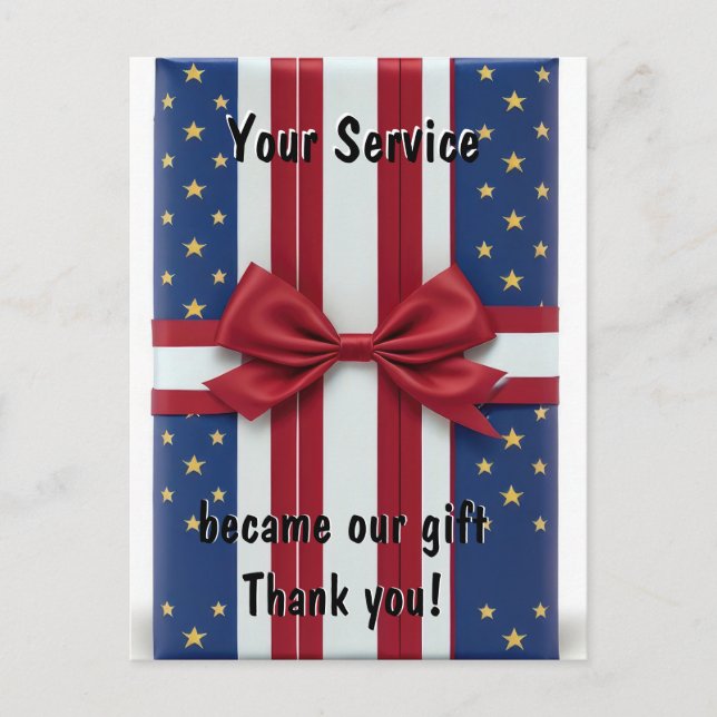 Postal Su servicio es nuestro regalo (Anverso)