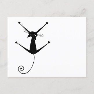 Postal Su texto - Pose 1 de carácter de gato negro