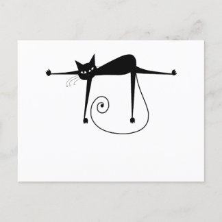 Postal Su texto - Pose 3 de carácter de gato negro