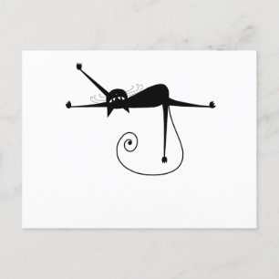 Postal Su texto - Pose 4 de carácter de gato negro