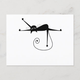 Postal Su texto - Pose 4 de carácter de gato negro