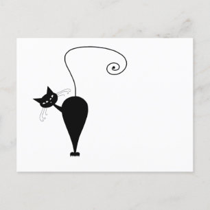 Postal Su texto - Pose 6 de carácter de gato negro