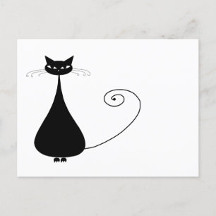 Postal Su texto - Poster de caracteres de gato negro pose