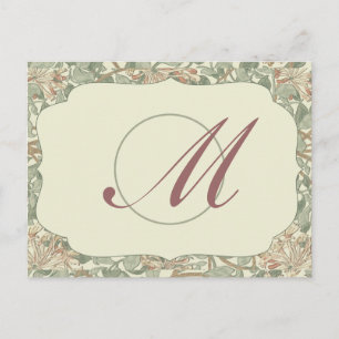Postal Suave Verde Vintage William Morris Madreselva