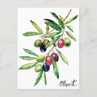 Postal Subdivisión Olive de color agua