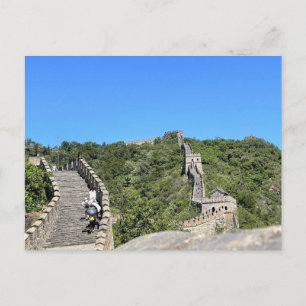 Postal Subiendo la Gran Muralla China — Pasos Empinados P