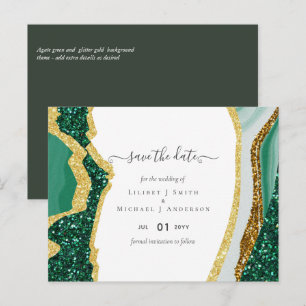 Postal Sublime Boda de la Agencia de Oro Verde Esmeralda
