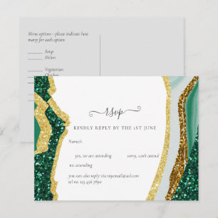 Postal Sublime Boda de la Agencia de Oro Verde Esmeralda