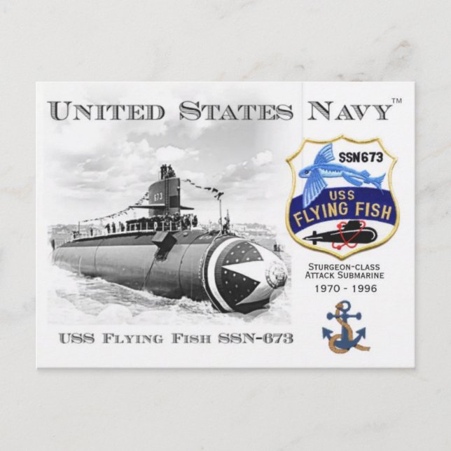 POSTAL SUBMARINEP SSBN-673 DE USS FLYING FISH (Anverso)