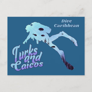 Postal Submarinismo con texto personalizado Turcas y Caic