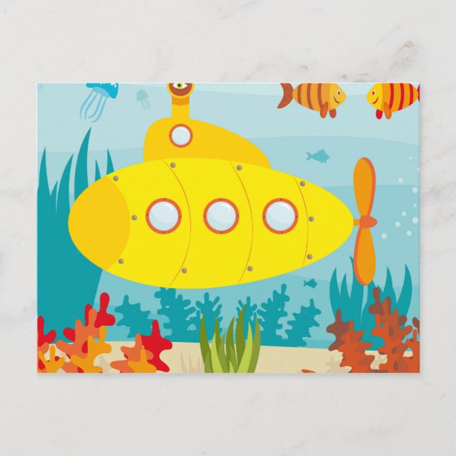 Postal Submarino amarillo personalizado (Anverso)