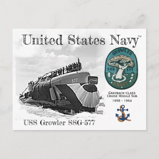 POSTAL SUBMARINO USS GROWLER SSG-577 - POSTCARD (Anverso)