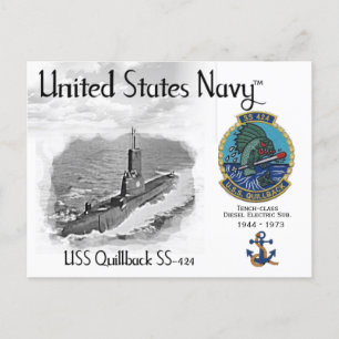 POSTAL SUBMARINO USS QUILLBACK SS-424 - POSTCARD
