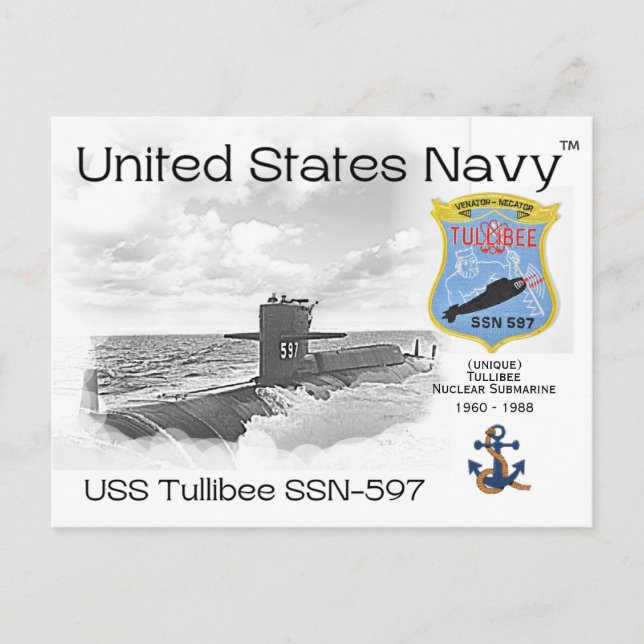 POSTAL SUBMARINO USS TULLIBEE SSN-597 - POSTCARD (Anverso)