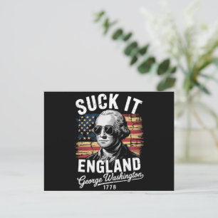 Postal Suck It England 4 de julio George Washington 1776