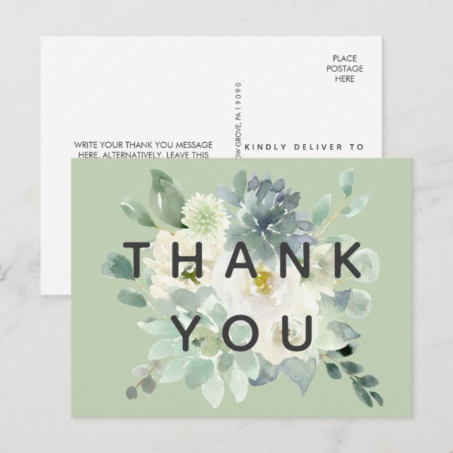 Postal Suculenta vegetación Gracias (Anverso / Reverso)