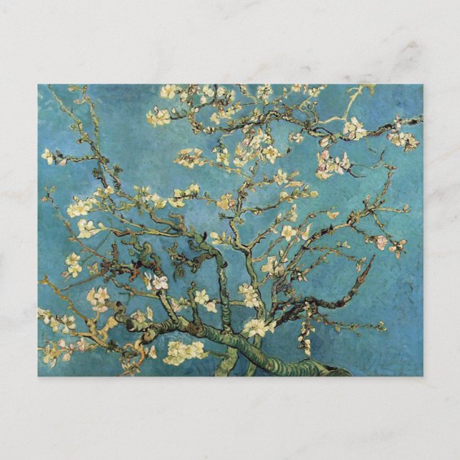Postal Sucursales con flores de almendra de Vincent van G (Anverso)