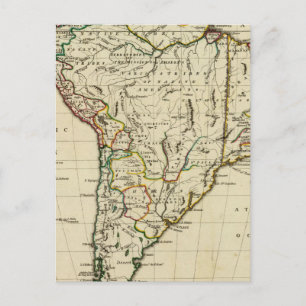 Postal Sudamérica con fronteras delineadas