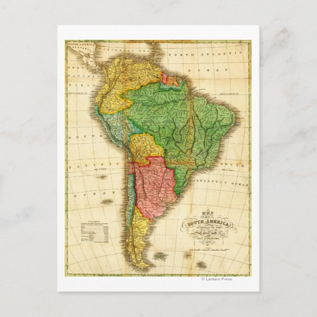 Postal Sudamérica: Mapa PanorámicoSudamérica (Anverso)