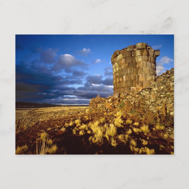 Postal Sudamérica, Perú, cerca del Lago Titicaca. (Anverso)