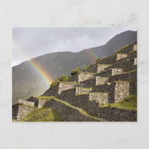 Postal Sudamérica, Perú, Machu Picchu. Arcoíris sobre