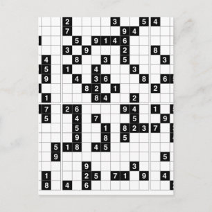 Postal sudoku blanco negro