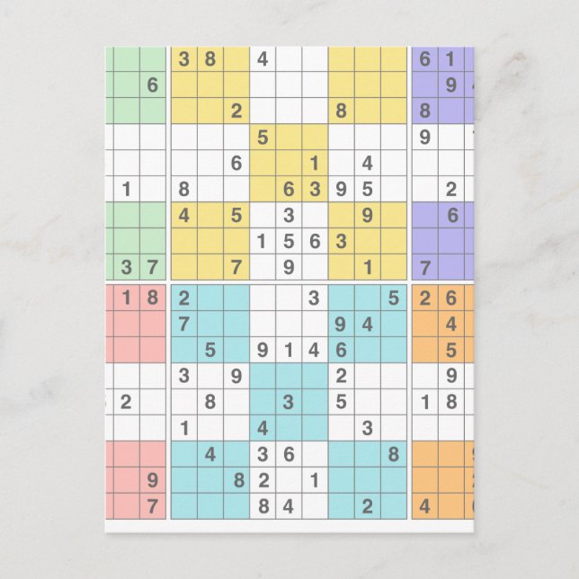 Postal sudoku pastel (Anverso)