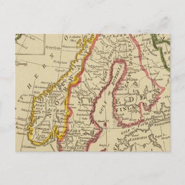 Postal Suecia, Dinamarca, Noruega, Finlandia, Islandia (Anverso)