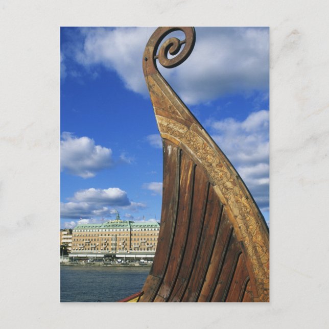 Postal Suecia, Estocolmo, puerto, desde Gamla Stan, (Anverso)