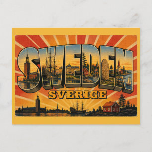 Postal Suecia País Vintage