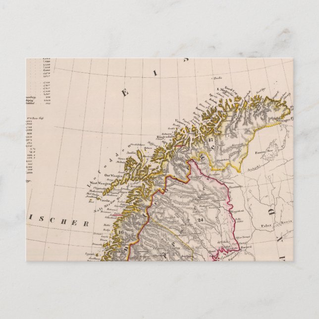 Postal Suecia septentrional y Noruega (Anverso)