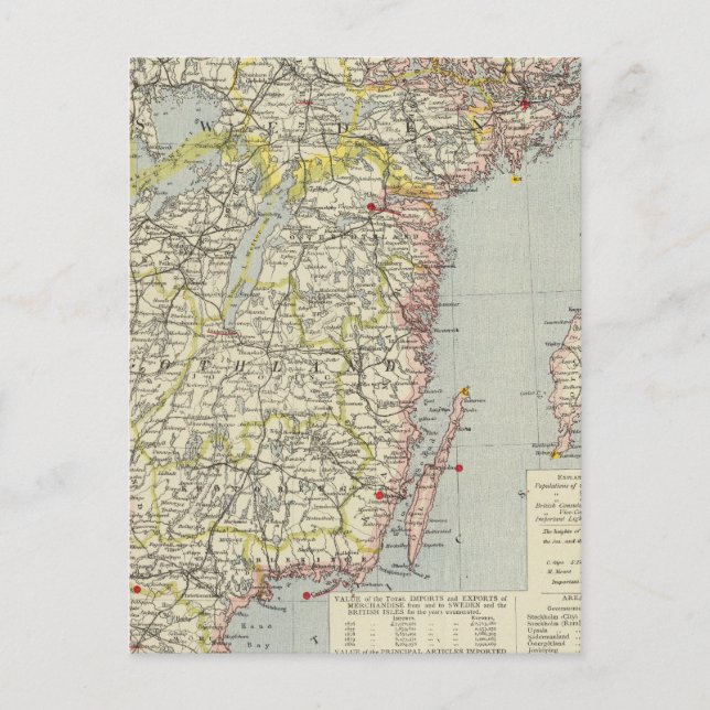 Postal Suecia, sur (Anverso)