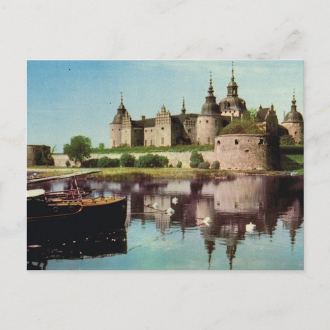 Postal Suecia Vintage, castillo medieval de Kalmar, (Anverso)
