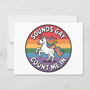 Postal Suena Gay Cuenta Conmigo Bandera de Arcoíris Unico