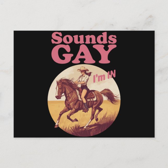 Postal Suena gay estoy en el progreso del orgullo occiden (Anverso)