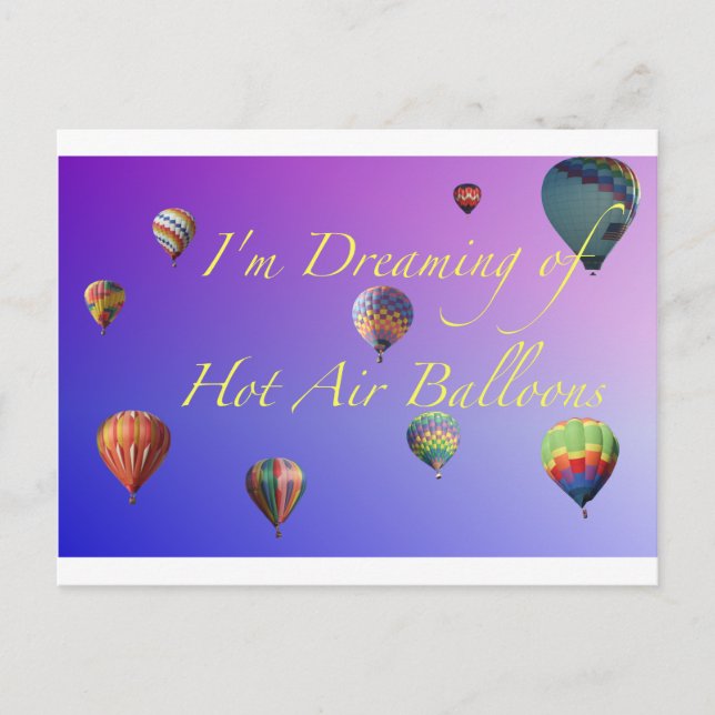 Postal Sueño con globos de aire caliente (Anverso)