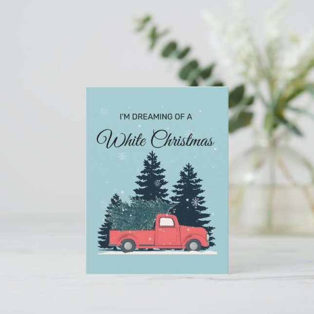 Postal Sueño Con Un Navidad Blanco (Anverso de pie)