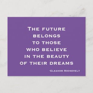Postal Sueño, Cree, Motivacional Púrpura y Blanco
