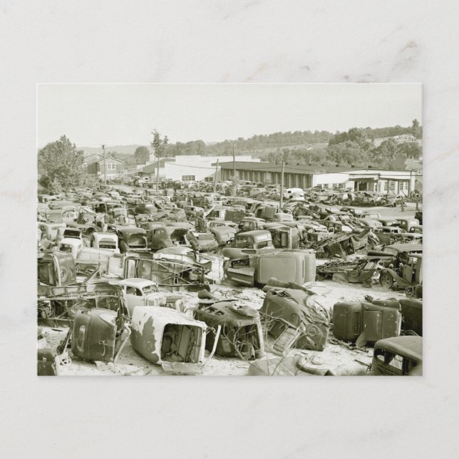 Postal Sueño de coleccionista de coches antiguos, años 40 (Anverso)