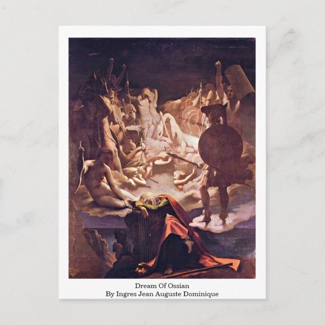 Postal Sueño De Ossian Por Ingustos Jean Auguste Dominiqu (Anverso)