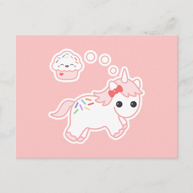 Postal Sueño de pastel unicornio (Anverso)