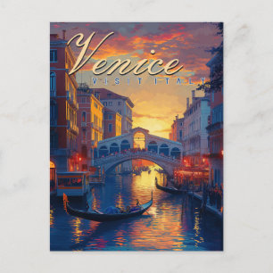 Postal Sueño de Venecia: Un Gondola vintage