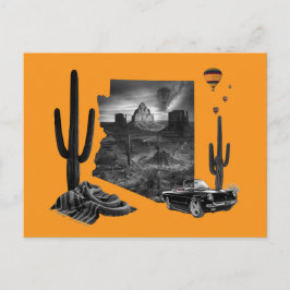 Postal Sueño del desierto de Arizona en blanco y negro