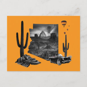Postal Sueño del desierto de Arizona en blanco y negro
