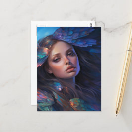 Postal Sueño mariposa azul índigo mujeres fantasmas