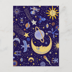 Postal Sueños celestiales de la magia vikinga
