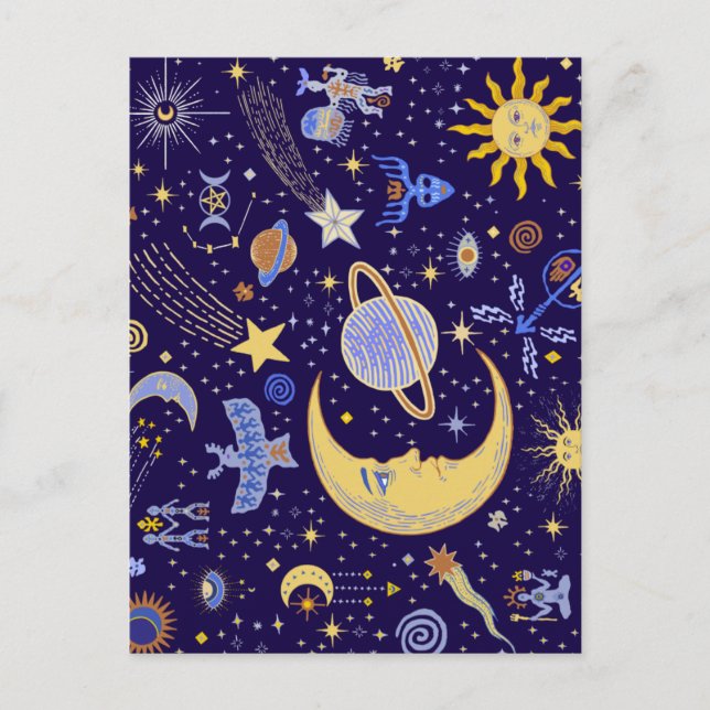Postal Sueños celestiales de la magia vikinga (Anverso)