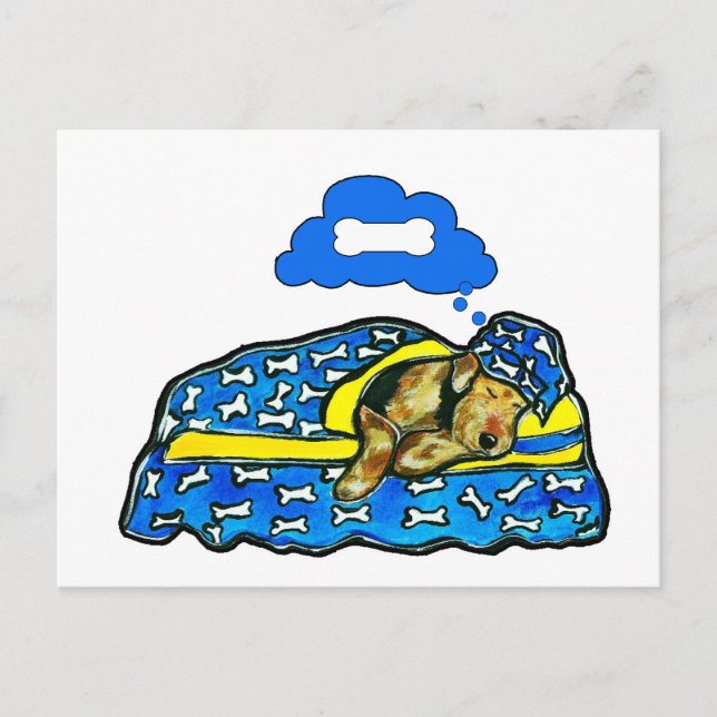 Postal Sueños de Airedale (Anverso)